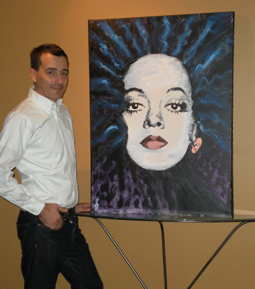 John with the Diana Ross painting, for scale