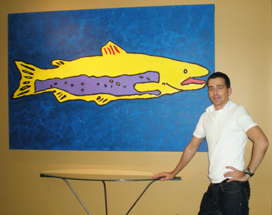 John with the Fish painting, for scale