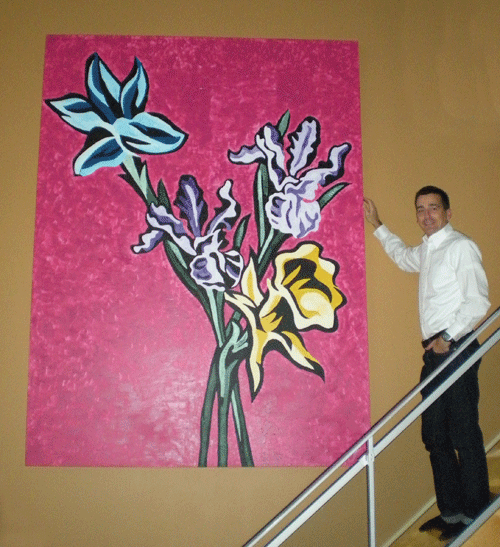 John with the Flowers painting, for scale