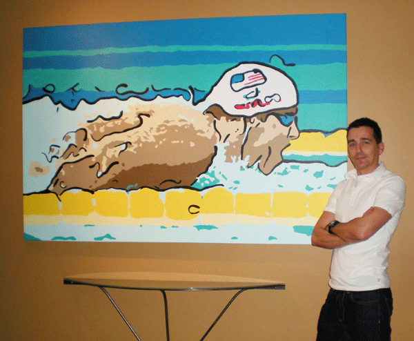 John with the Phelps painting, for scale