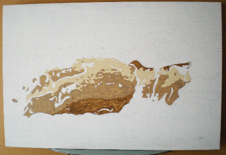 Painting in progress, stage 1