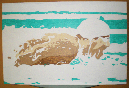 Painting in progress, stage 2