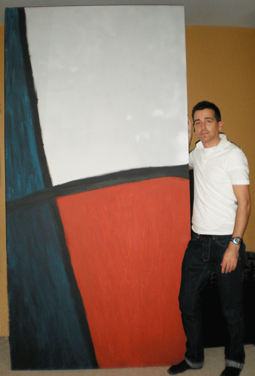John with the Scribble painting, for scale