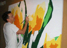 Tulips painting, work in progress