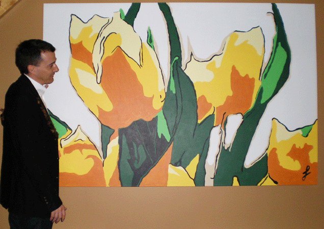 John with the Tulips painting, for scale